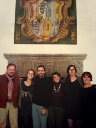 Il comitato scientifico di Medioevo in Formazione 2: da sinistra Marco Paperini, Donatella Tronca, Giuseppe Luongo, Marcella Giorgio, Laura Bernardinello, Giulia Galeotti 